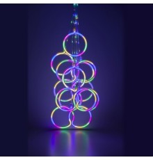 ЭРА Б0051878 Светодиодная новогодняя гирлянда EGNIG - RI занавес Неоновые кольца 8 режимов 2,4*0,65 м мультиколор IP20
