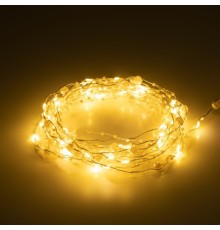 ЭРА Б0055992 Светодиодная новогодняя гирлянда EGNIG - ZH нить Жемчуг на батарейках 1,9 м желтая 20 LED