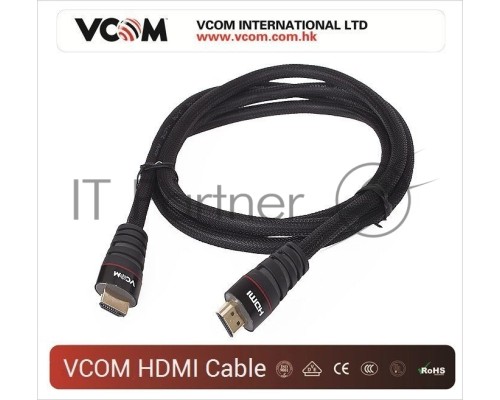 Кабель HDMI 19M/M ver. 2.0 черные коннекторы, 3m VCOM <CG526S-B-3M> Blister Кабель HDMI 19M/M ver. 2.0 черные коннекторы, 3m VCOM <CG526S-B-3M> Blister