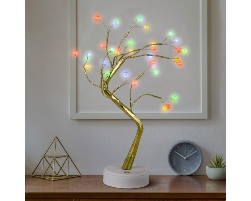 [Новогодние светоукрашения] ЭРА Б0051948 Светодиодная новогодняя фигура EGNID - 36M дерево с разноцветными жемчужинами 36 LED