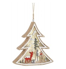 ЭРА Б0056010 Светильник ENGDS-17 новогодний светодиодный Ёлочка подвесной 14 см 3*ААА 