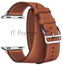 Кожаный ремешок Lyambda Meridiana в два оборота для Apple Watch 38/40 mm LWA-01-40-BR Brown