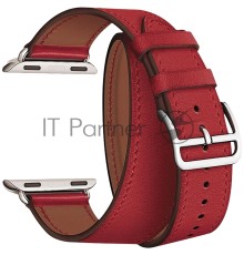 Кожаный ремешок Lyambda Meridiana в два оборота дляApple Watch 38/40 mm LWA-01-40-RD Red