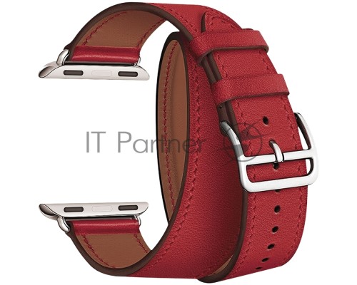 Кожаный ремешок Lyambda Meridiana в два оборота дляApple Watch 38/40 mm LWA-01-40-RD Red