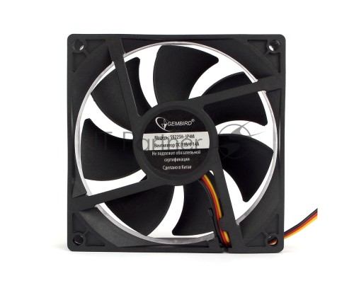 Вентилятор Gembird, 92x92x25, тихий, 3 pin/4pin Molex, провод 30 см