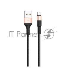 Кабель USB 2.0 hoco X26, AM/microBM, черно-золотой, 1м