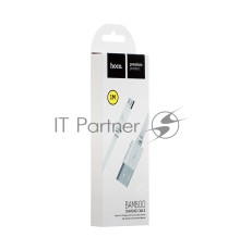 Кабель USB 2.0 hoco X5 бамбук, AM/microBM, белый, 1м