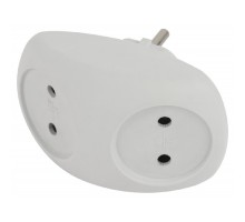 ЭРА Б0053480 Разветвитель электрический SPx-2-W на 2 розетки без заземления 10А белый