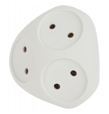 ЭРА Б0053481 Разветвитель электрический SPx-3-W на 3 розетки без заземления 10А белый