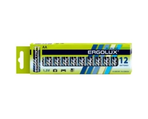 [Батарейка] Ergolux Alkaline  BP12 LR6  (ПРОМО, LR6 BP12, пальчиковая батарейка АА 1.5В)