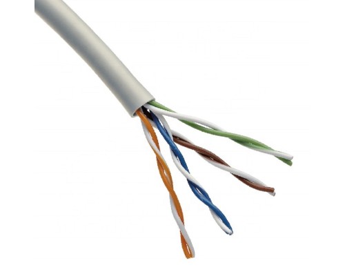 [Неэкранированная витая пара (бухты)] Rexant (01-0043-R) Кабель витая пара U/UTP, CAT 5e, PVC, 4PR, 24AWG, INDOOR, SOLID, серый, 305м, РФ