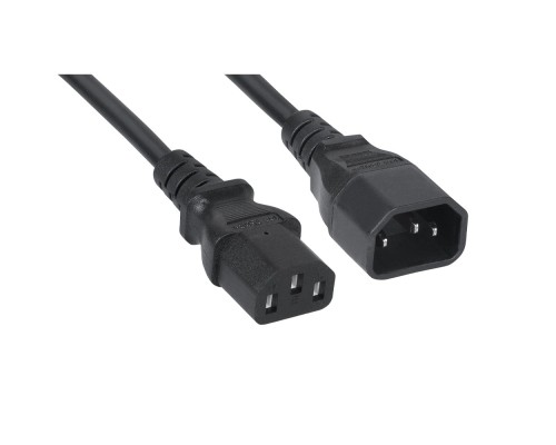 [Cabeus кабели силовые] Cabeus PC-189-VDE-1.0-3M Кабель питания монитор-компьютер IEC 320 C13 - IEC 320 C14 (3x1.0), 3 м