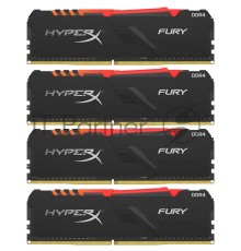 Оперативная память Kingston 64GB 3600MHz DDR4 CL17 DIMM (Kit of 4) HyperX FURY RGB