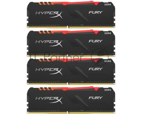 Оперативная память Kingston 64GB 3600MHz DDR4 CL17 DIMM (Kit of 4) HyperX FURY RGB