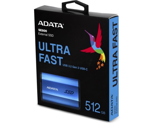 Внешний накопитель SSD ADATA 512GB SE800 Portable SSD USB 3.2 Gen2 Type-C Blue