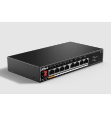 DAHUA DH-SF1008LP 8-портовый неуправляемый коммутатор с РоЕ, 4xRJ45 100Mb PoE, 4xRJ45 100Mb, суммарно 60Вт, коммутация 1.8 Гбит/с, MAC-таблица 2K, металл