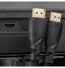 Кабель Greenconnect 1.8m HDMI версия, 2.0 HDR 4:2:2, Ultra HD, 4K 60 fps 60Hz/5K*30Hz, 3D, AUDIO, 18.0 Гбит/с, 28/28 AWG, OD7.3mm, тройной экран, черный нейлон, GCR-HM811-1.8m