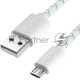 Кабель Greenconnect 2A 1.0m USB 2.0, AM/microB 5pin, бело-зеленый, белые коннекторы, 28/24 AWG, поддержка функции быстрой зарядки, GCR-UA9MCB3-BD-1.0m, морозостойкий.
