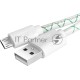 Кабель Greenconnect 2A 1.0m USB 2.0, AM/microB 5pin, бело-зеленый, белые коннекторы, 28/24 AWG, поддержка функции быстрой зарядки, GCR-UA9MCB3-BD-1.0m, морозостойкий.