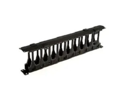 [Монтажное оборудование] Hyperline CMF-1U-FPL106-MCOV-RAL9005 Кабельный организатор с крышкой, глубина 106 мм, 19