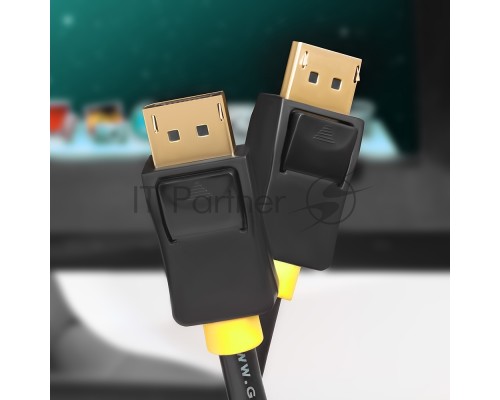 Кабель Greenconnect 2.0m DisplayPort v1.2, 20M/20M, черный, 28/28 AWG, GCR-DP2DP-2.0m Кабель Greenconnect 2.0m DisplayPort v1.2, 20M/20M, черный, 28/28 AWG, GCR-DP2DP-2.0m
