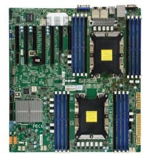 Материнская плата Supermicro MBD-X11DPH-T-B, 2xLGA 3647, Intel C622, 16xDDR4, 2xRJ45 10GBase-T, 10xSATA3 (6Gbps) RAID 0,1,5,10, 7xUSB 3.0, 1xVGA, 1xCOM, 3xPCI-E 3.0 x16 + 4xPCI-E 3.0 x8, E-ATX, Bulk