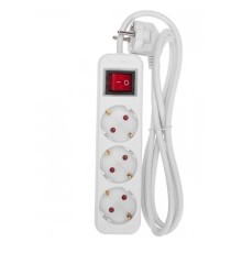 Rexant 13-4012 Удлинитель STANDARD 3 гнезда, 1,5м, 3х1,0мм?, с/з, с выключателем, белый