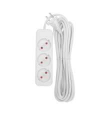 Rexant 13-4008 Удлинитель STANDARD 3 гнезда, 5м, 2х1,0мм?, б/з, белый