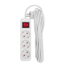 Rexant  13-4014 Удлинитель STANDARD 3 гнезда, 5м, 3х1,0мм?, с/з, с выключателем, белый