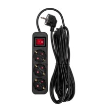 Rexant  13-4020 Удлинитель STANDARD 3 гнезда, 5м, 3х1,0мм?, с/з, с выключателем, черный 