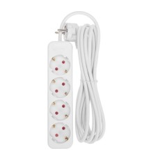 Rexant  13-4026 Удлинитель STANDARD 4 гнезда, 3м, 3х1,0мм?, с/з, белый 