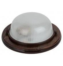 ЭРА Б0048414 Светильник НБО 03-60-021 Кантри дерево/стекло IP54 E27 max 60Вт D220 круг орех 