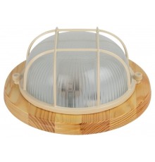 ЭРА Б0048415 Светильник НБО 03-60-012 Кантри дерево/стекло решетка IP54 E27 max 60Вт D220 круг клен