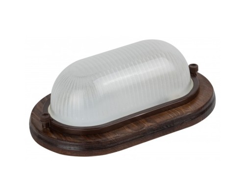 [ЭРА Светильники ЖКХ] ЭРА Б0048248 Светильник НБО 04-60-021 Кантри дерево/стекло IP54 E27 max 60Вт 232х140 овал орех