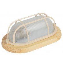 ЭРА Б0048417 Светильник НБО 04-60-012 Кантри дерево/стекло решетка IP54 E27 max 60Вт 232х140 овал клен 