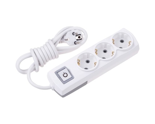 [удлинители] Rexant 13-4104 Удлинитель PREMIUM 3 гнезда, 3м, 3х1,5мм?, с/з, с выключателем, белый
