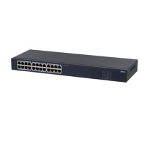 DAHUA DH-SF1024 24-портовый неуправляемый коммутатор, 24xRJ45 100Mb, коммутация 4.8 Гбит/с, MAC-таблица 8К, металл, установка настольная/в стойку