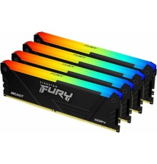 Kingston 128GB 3600MHz DDR4 CL18 DIMM (Kit of 4) FURY Beast RGB KF436C18BB2AK4/128