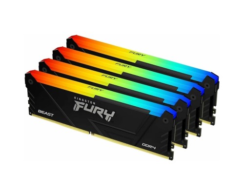 [Модуль памяти] Kingston 128GB 3600MHz DDR4 CL18 DIMM (Kit of 4) FURY Beast RGB KF436C18BB2AK4/128