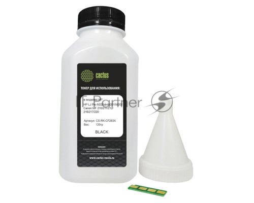 Тонер Cactus CS-RK-CF283X черный туба 120гр. (в компл.:чип) для принтера HP LJ Pro M225dn/M201/M202 Canon MF 210/211/212/216/217/220