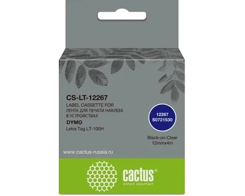 [Расходные материалы] Картридж ленточный Cactus CS-LT-12267 12267 для Dymo Letra Tag LT-100H