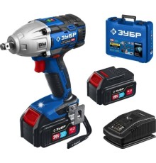 ЗУБР  Т7, 20 В, 500 Н·м, 2 АКБ (4 А·ч), бесщеточный гайковерт, кейс, Профессионал  [GB-500-42]