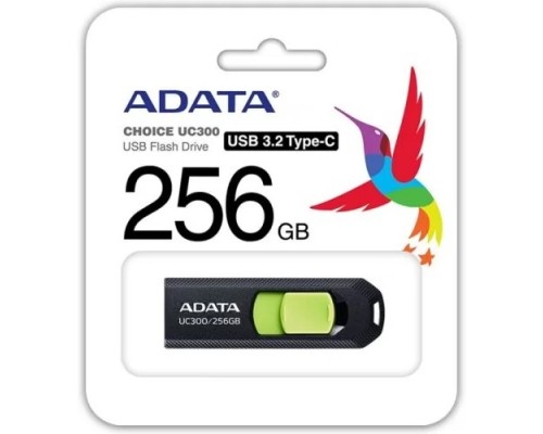 [Носитель информации] A-DATA Flash Drive 256GB Type-C UC300 ACHO-UC300-256G-RBK/GN USB3.2 черный/зеленый
