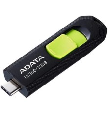 A-DATA Flash Drive 32GB UC300  USB (Type-C) USB3.2, черный и зеленый [acho-uc300-32g-rbk/gn]