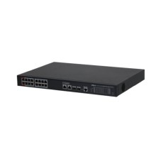 DAHUA DH-S4220-16GT-240 20-портовый гигабитный управляемый коммутатор с PoE, уровень L2, 16xRJ45 1Gb PoE, 2xRJ45 1Gb, 2xSFP 1Gb, суммарно до 240Вт, коммутация 56 Гбит/с, MAC-таблица 8к