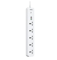 LDNIO SC5319/ Сетевой удлинитель 2м/ 5 розеток EU_UK_US/ 2500W/ 3 USB: QC 3.0+PD 3.0 38W/ White