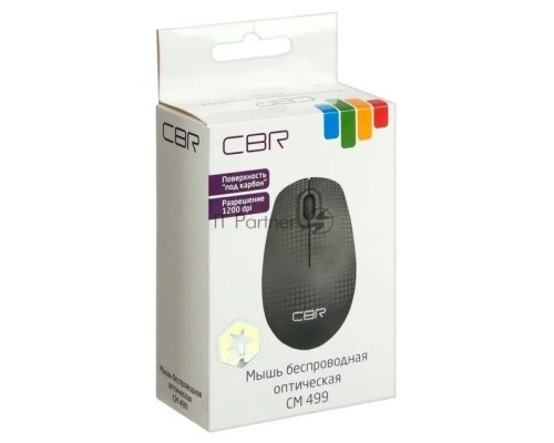 Мышь беспроводная CBR CM 499 Carbon черный, 1200 dpi, радиоканал, USB, кнопки - 3