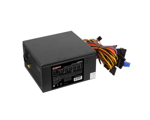 Блок питания Exegate EX282073RUS  550W 550PPX RTL, ATX, black, APFC, 14cm, 24p+(4+4)p PCI-E,4*IDE,5*SATA, FDD