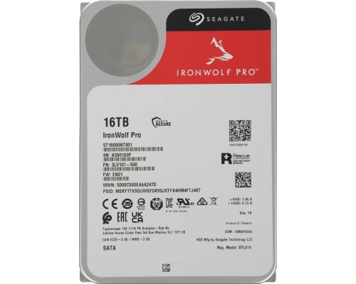 [Жесткий диск] 16TB Seagate Ironwolf Pro (ST16000NT001) {SATA 6 Гбит/с, 7200 rpm, 256mb buffer, для NAS}
