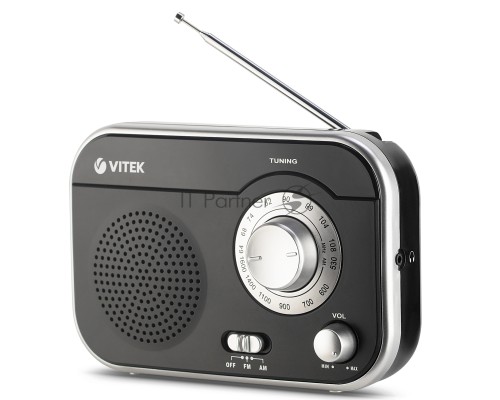 Радиоприемник  Vitek VT-3593 (BK) Выходная мощность	1 вт.Динамики	1.Тип батареек	UM-2/C